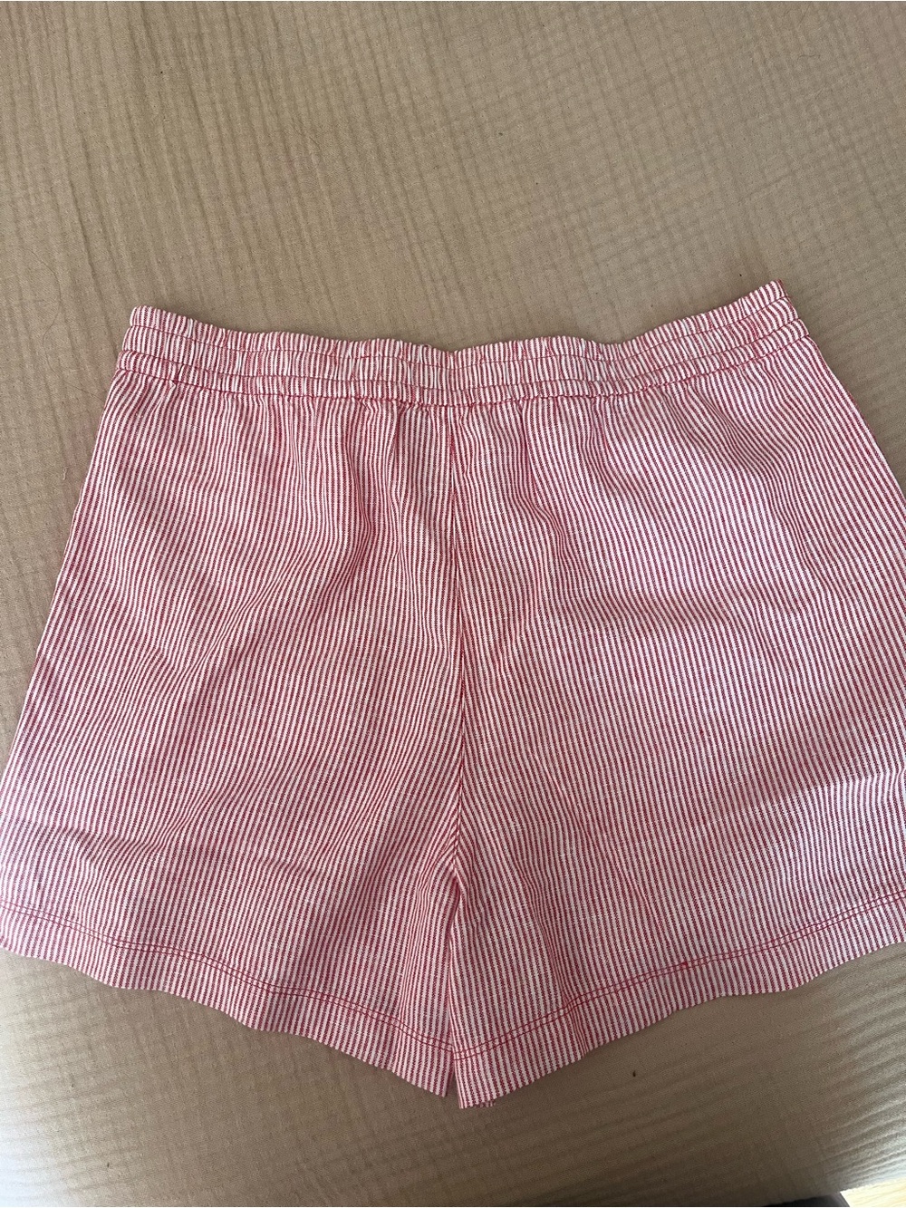 J. Crew Red & White Striped Linen Shorts - Picture 3 of 4